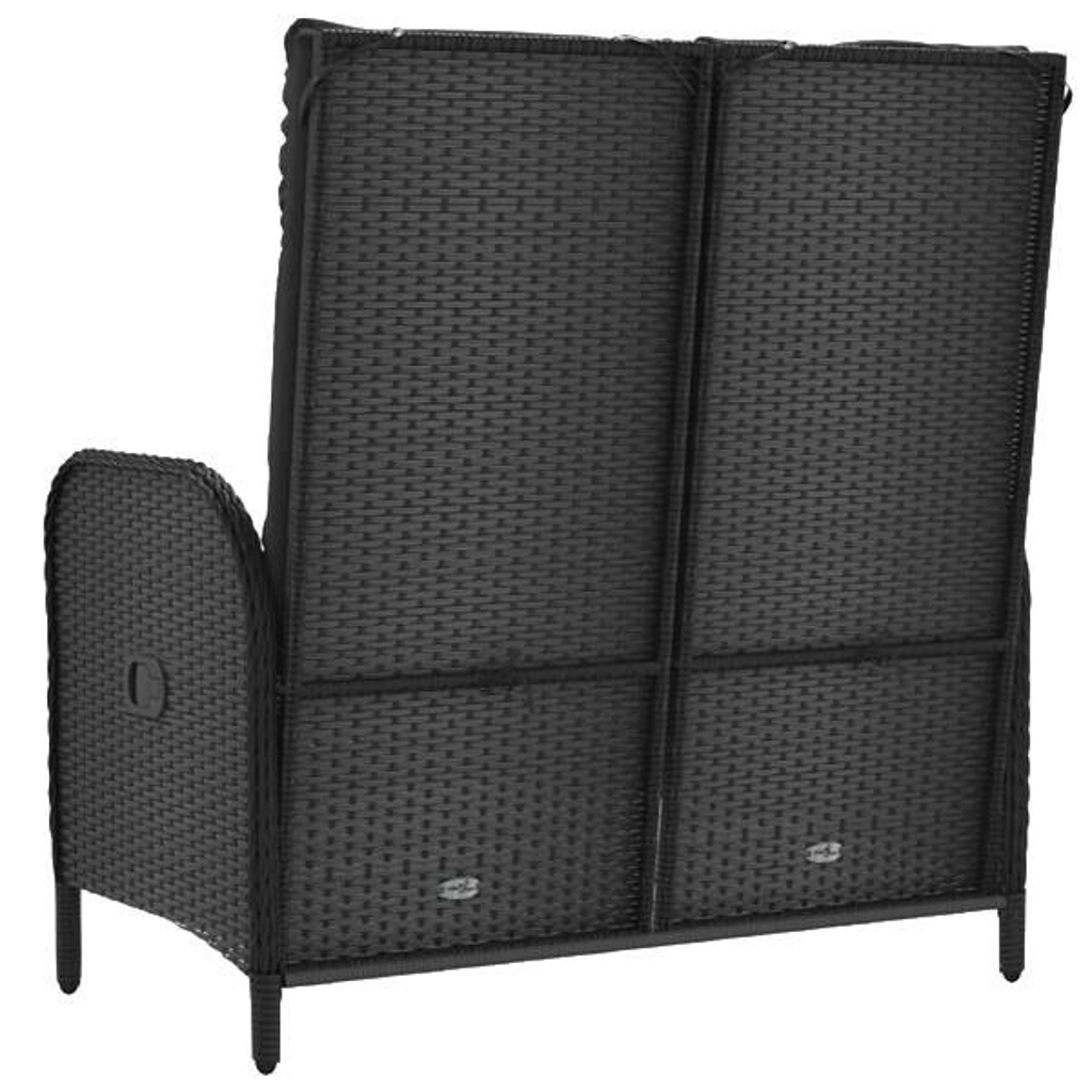 vidaXL Gartenbank schwarz Kunststoff B/H/T/L: ca. 62x109x62,5x107 cm