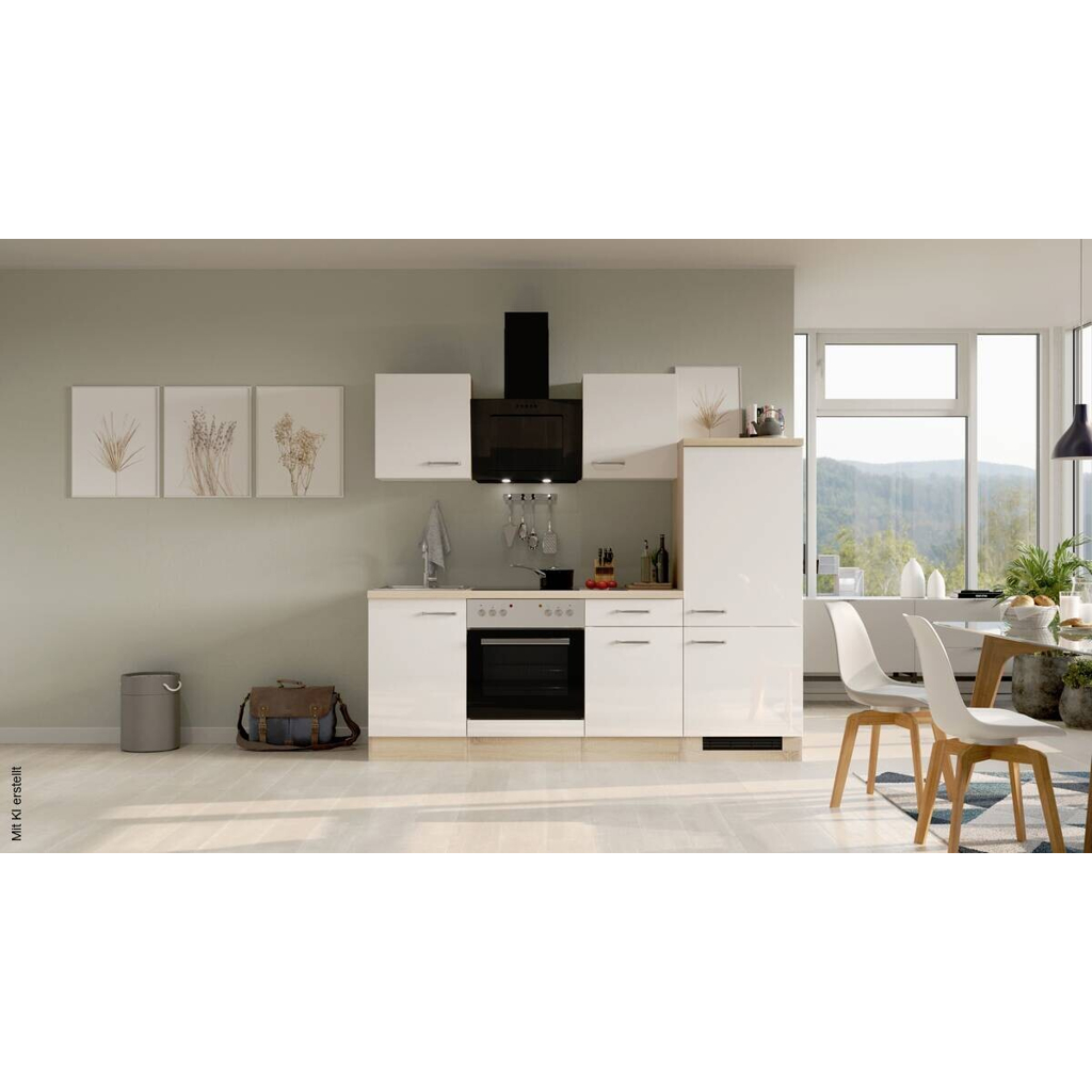 Küchenblock Valero weiß Hochglanz B/H/T: ca. 220x200x60 cm