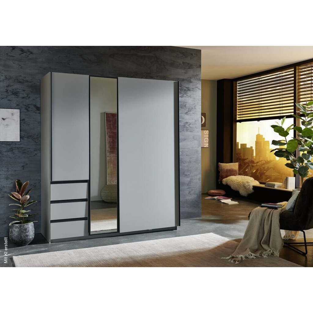Schwebetürenschrank Stade Sahara grau B/H/T: ca. 168x198x63 cm