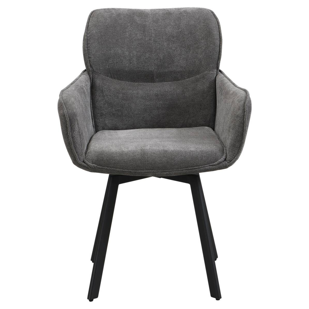 Stuhl RICO, 2er-Set schwarz grau Metall Stoff B/H/T: ca. 61x90x63 cm