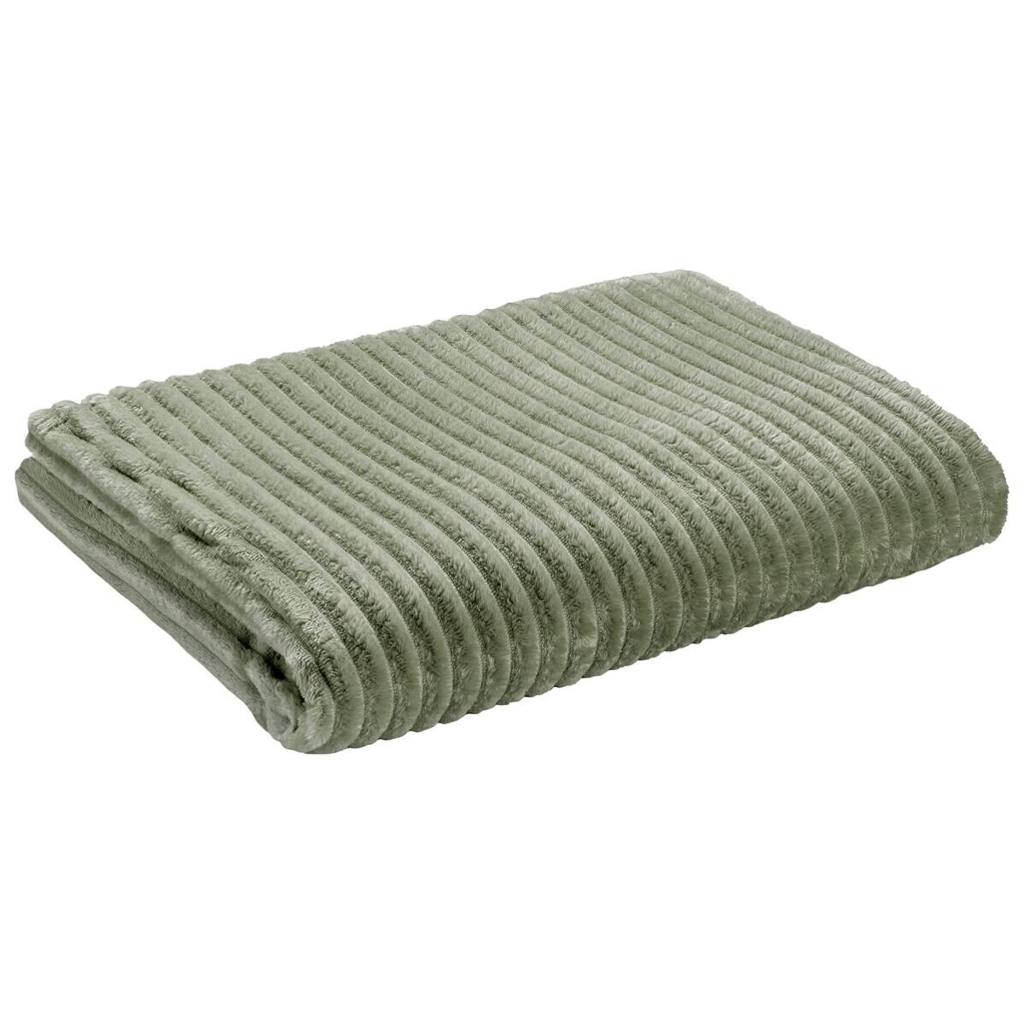 Flanelldecke Cord grün Polyester B/L: ca. 140x180 cm