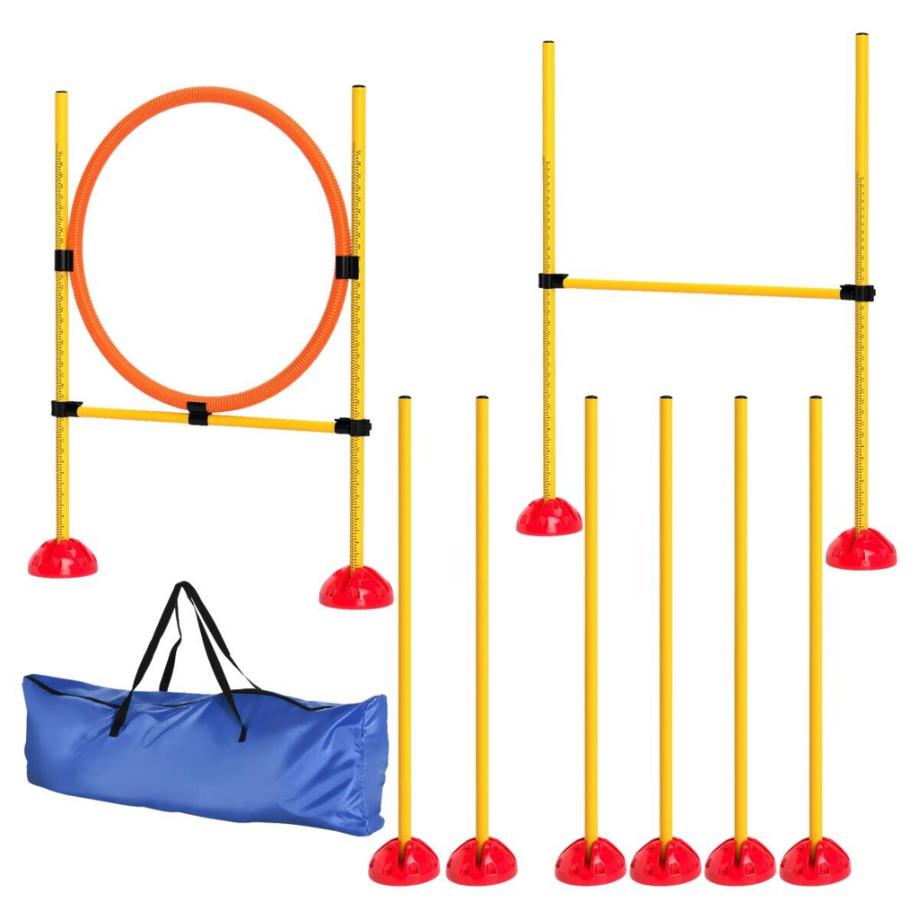 PawHut Hund Agility Set gelb Kunststoff B/H/L: ca. 19,5x103x124 cm