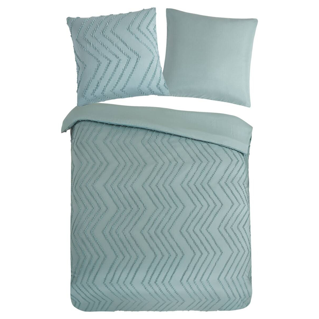 Microfaser Bettwäsche Zigzag salbei Polyester B/L: ca. 155x220 cm