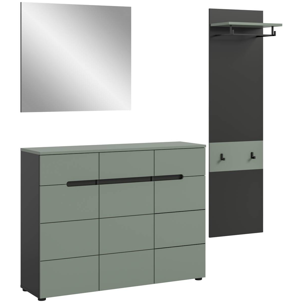 Garderobe Canu grün basaltgrau Nachbildung B/H/T: ca. 180x190x37 cm