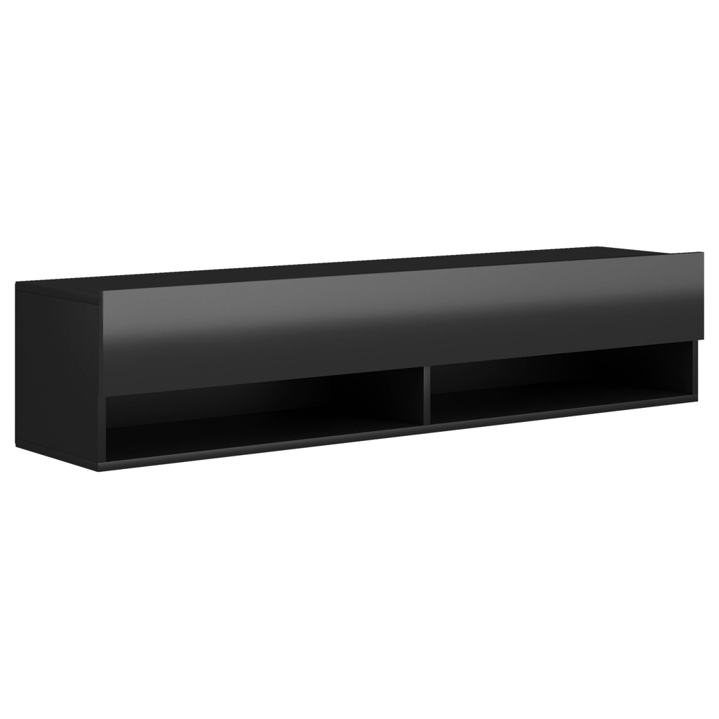 TV-Board Derby schwarz matt schwarz glänzend B/H/T: ca. 140x30x31 cm