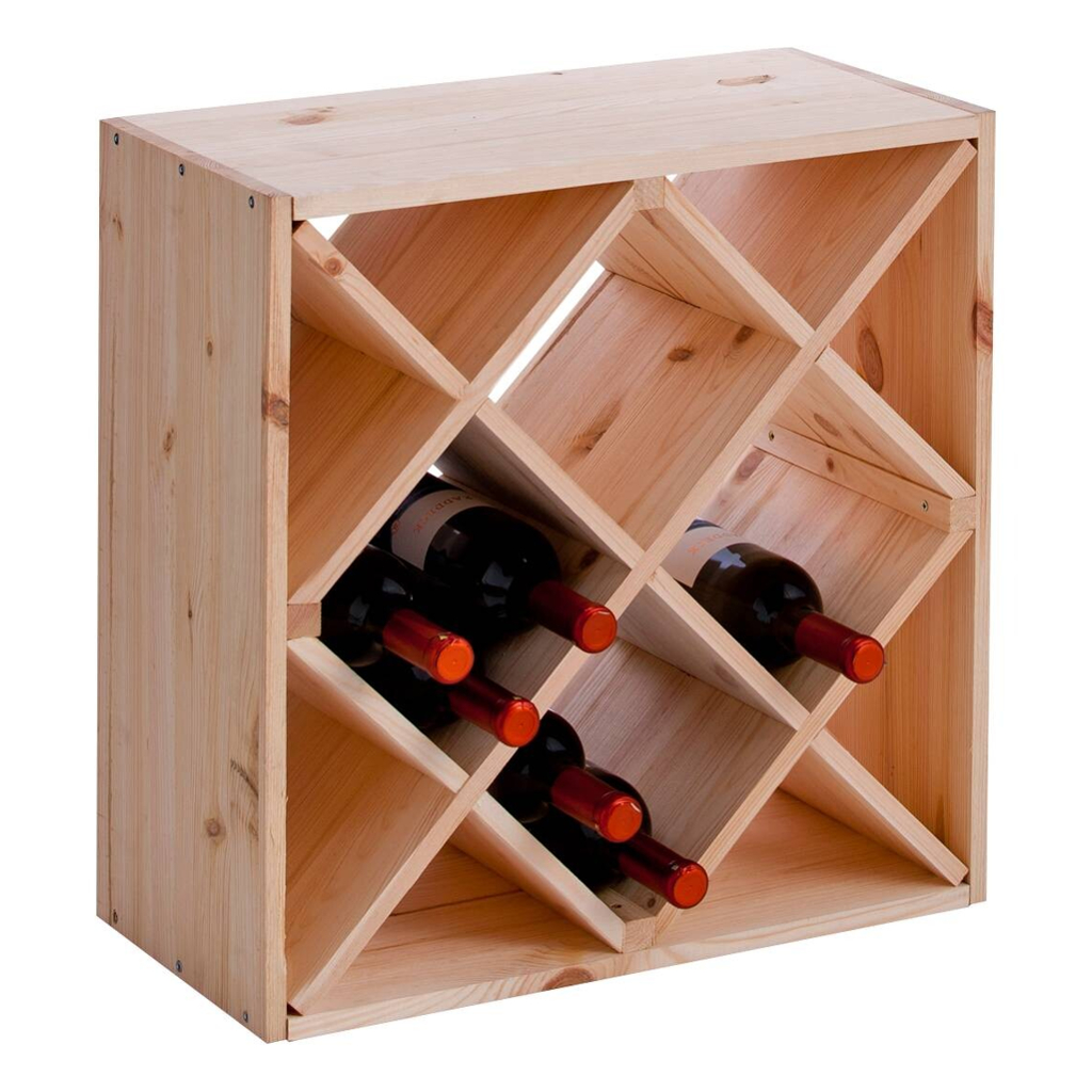Zeller Weinregal natur Holz B/H/L: ca. 25x52x52 cm