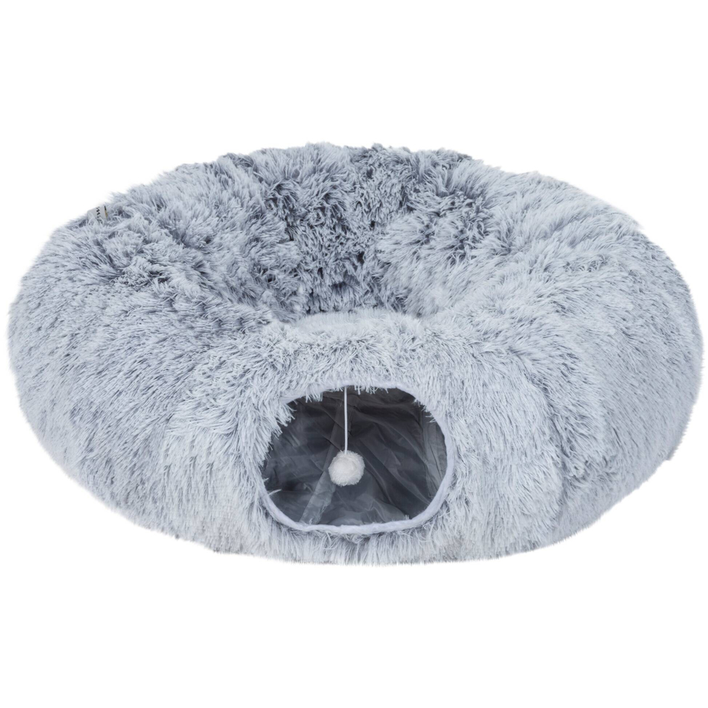 PawHut Katzentunnel hellgrau Polyester B/H/L: ca. 80x27x90 cm
