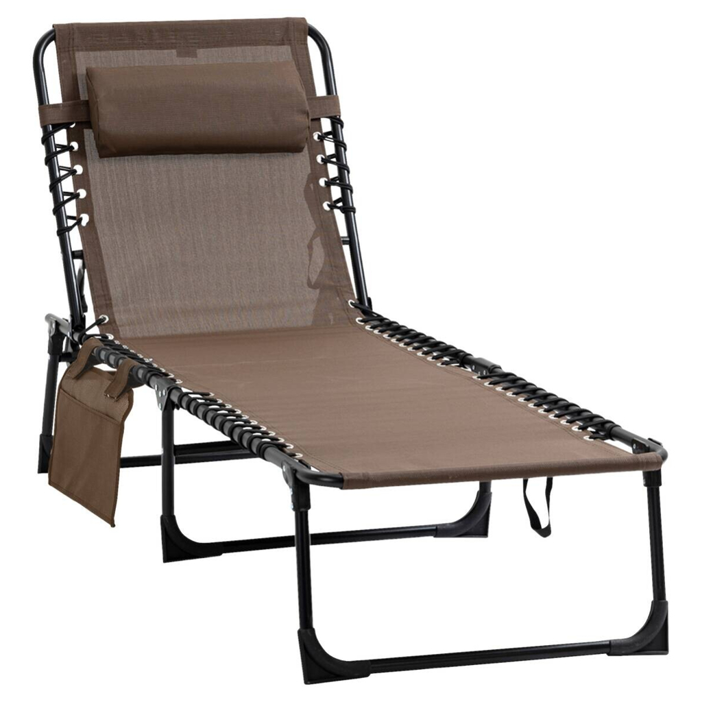 Outsunny Sonnenliege braun Stahl B/H/L: ca. 58x30x185 cm