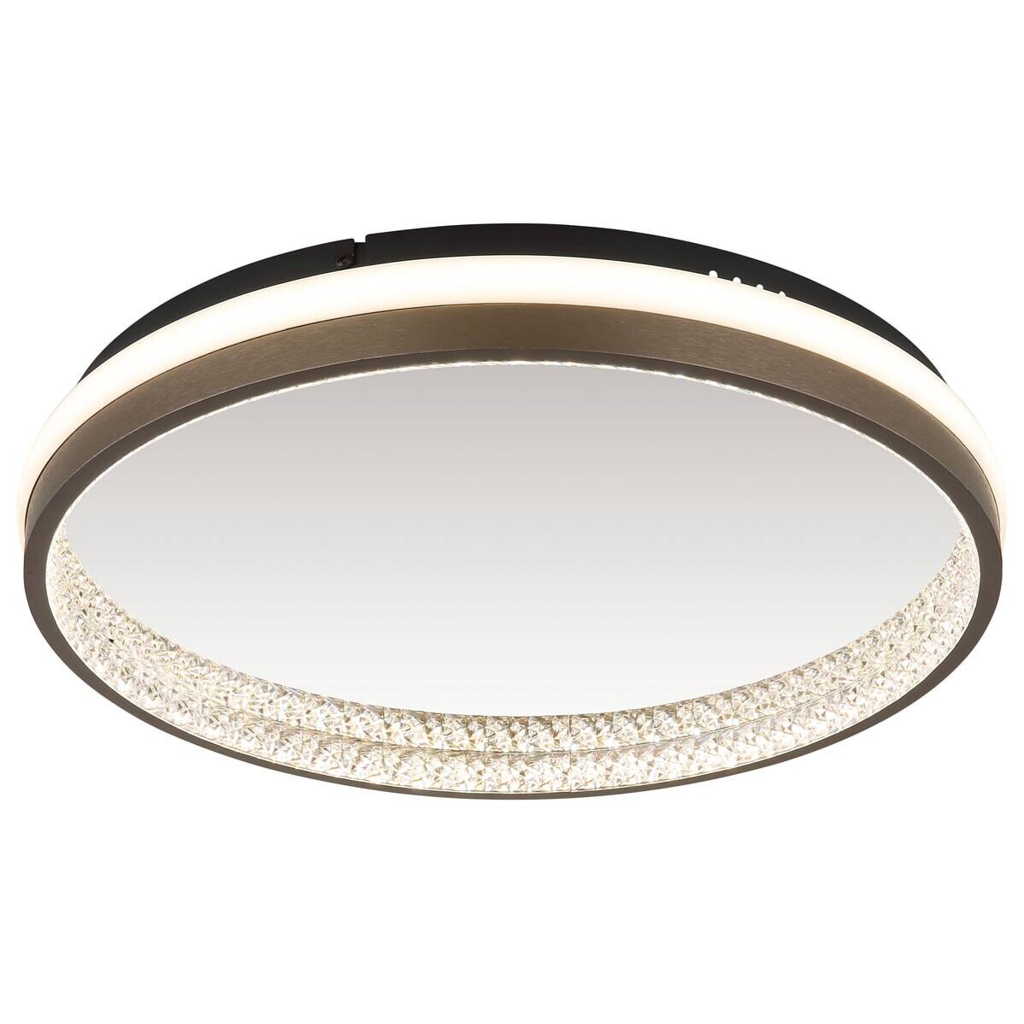 GLOBO LED-Deckenleuchte Opal dunkelgrau mattschwarz Kunststoff Metall H/D: ca. 6x39,7 cm 1 Brennstellen