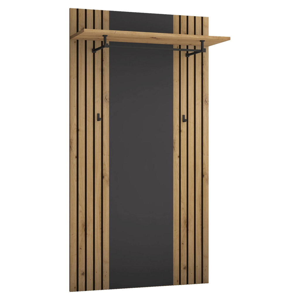 Garderobenpaneel Lagos Eiche Artisan Nachbildung anthrazit B/H/T: ca. 80x150x28 cm