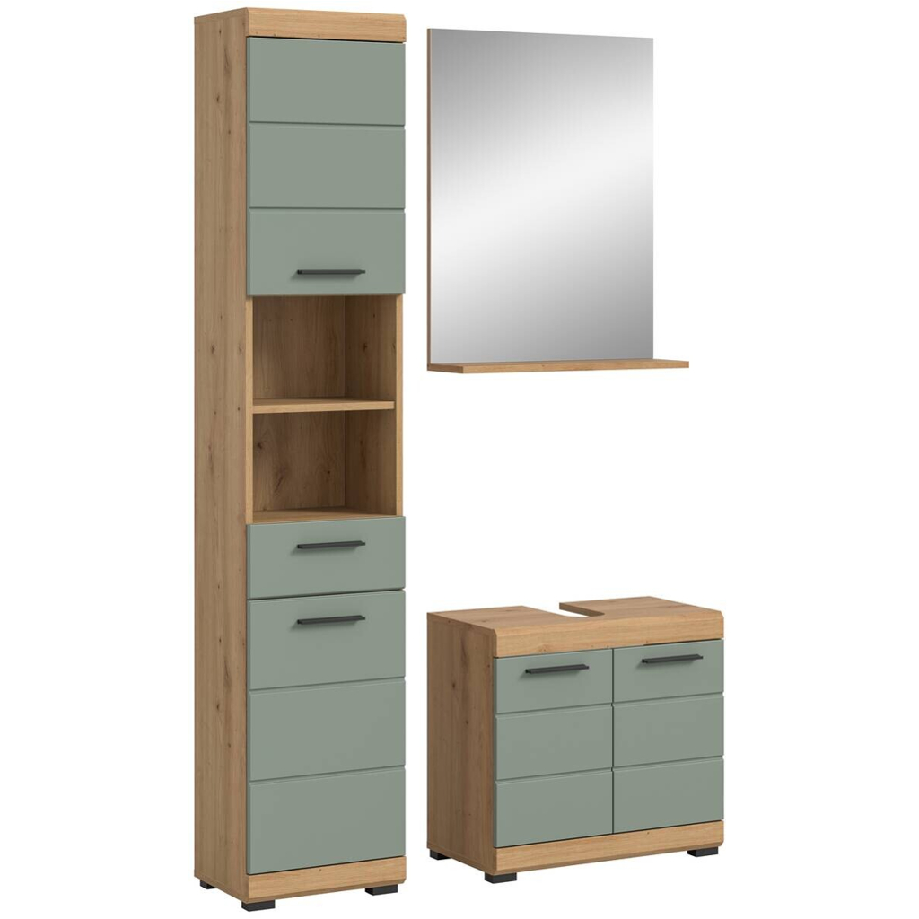 Badezimmer-Set Scout Eiche Artisan Nachbildung salbei Nachbildung B/H/T: ca. 112x191x34 cm
