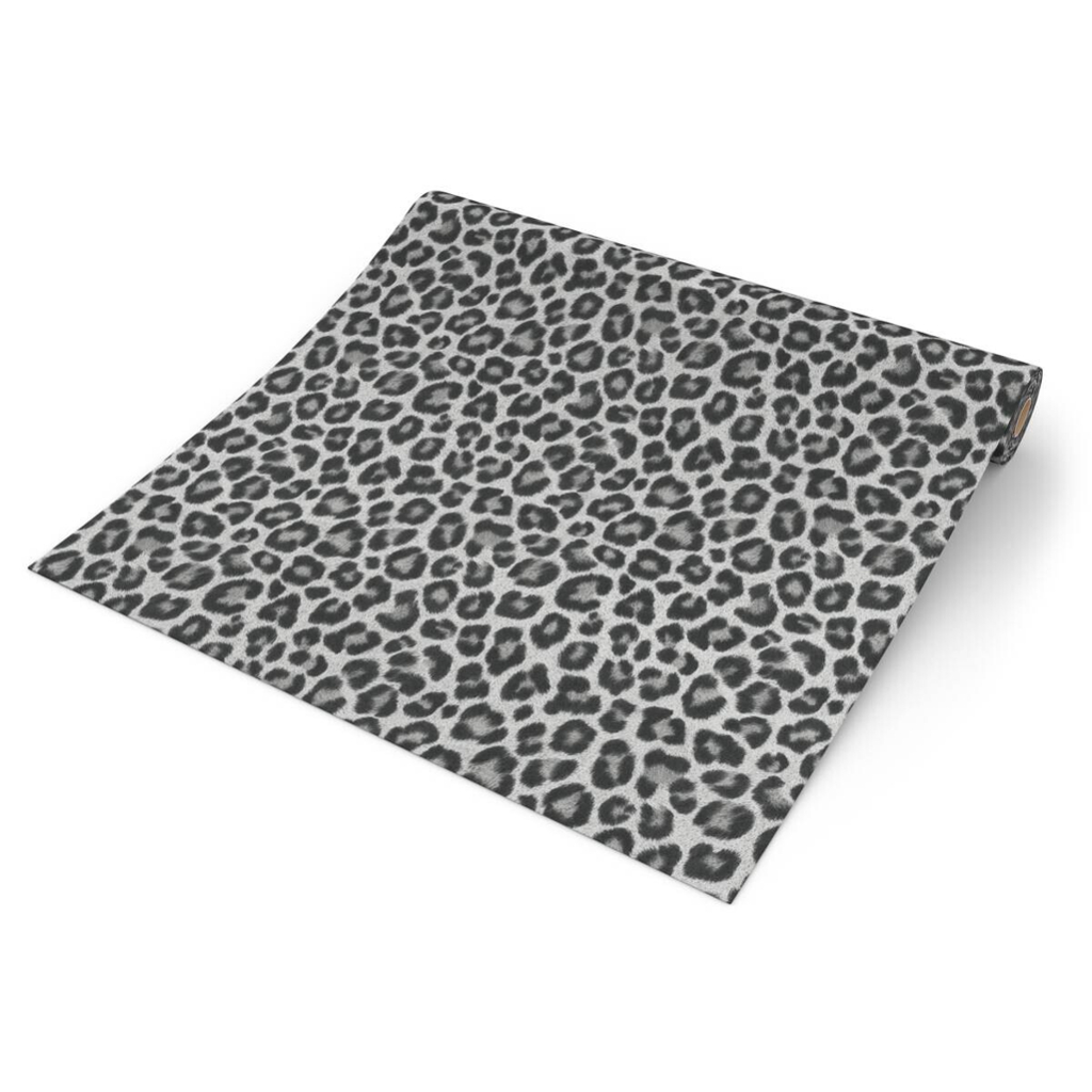 Vliestapete Leopardenmuster grau B/L: ca. 53x1005 cm