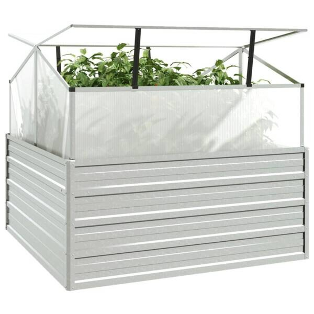 Garten-Hochbeet silber Stahl B/H/L: ca. 100x85x100 cm
