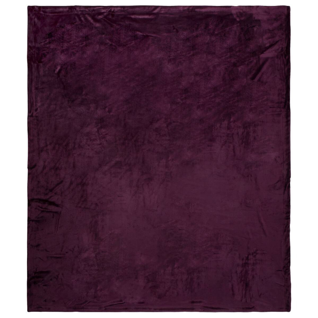 Wohndecke Polysamt bordeaux Polyester B/L: ca. 160x180 cm
