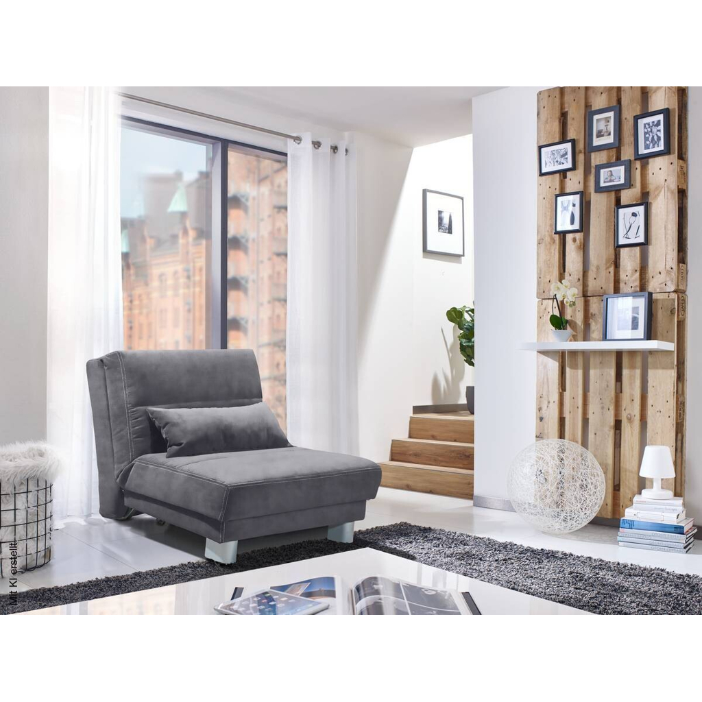 Schlafsofa Gina grau B/H/T: ca. 80x86x95 cm
