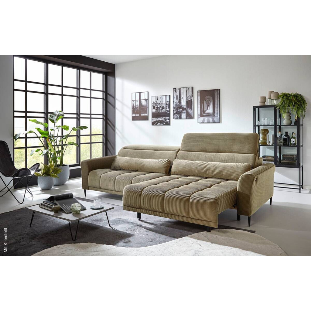 Big Sofa Logan grün Microfaser B/H/T: ca. 280x108x118 cm