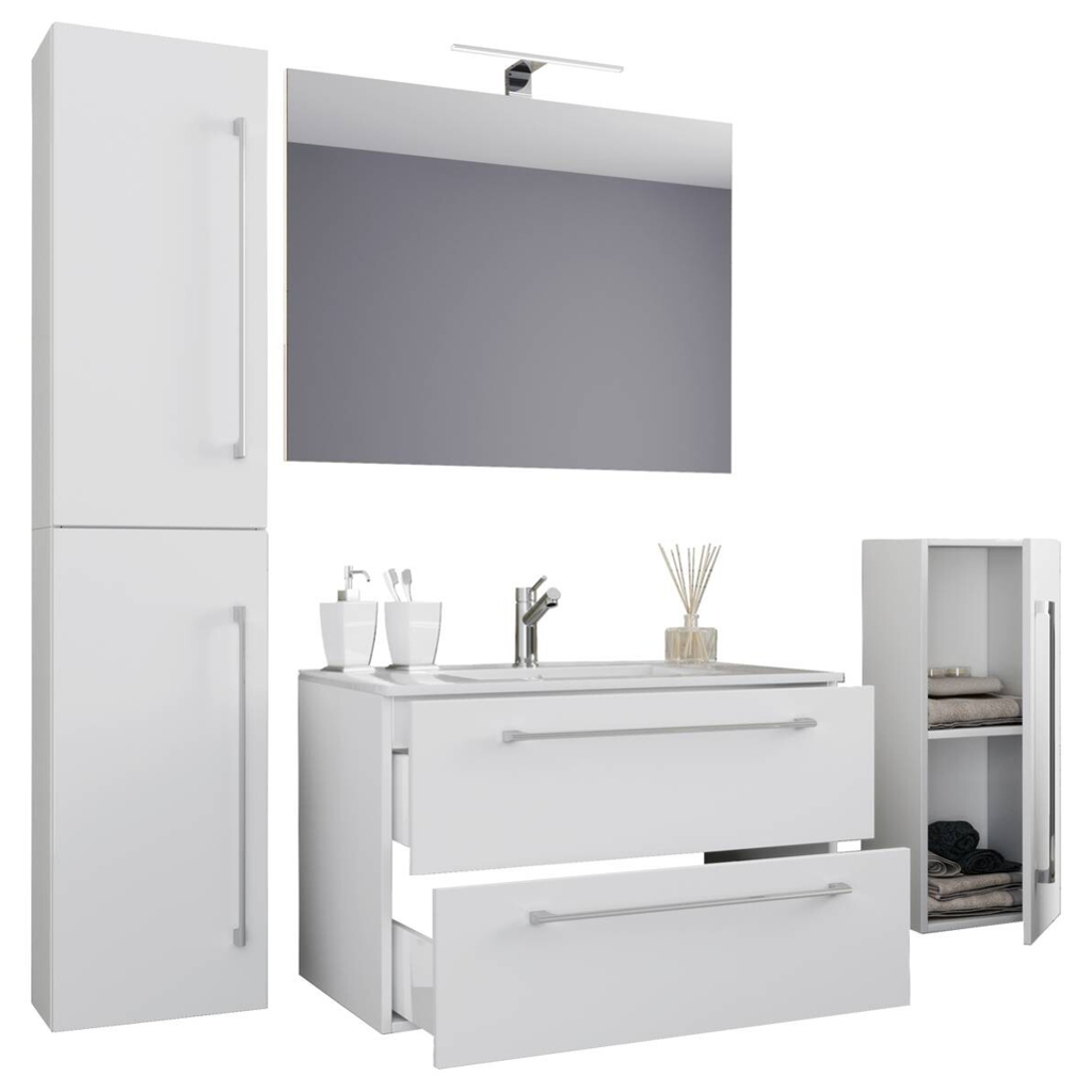 Waschplatz 5tlg-Badinos weiß B/H/T: ca. 80x50x46 cm