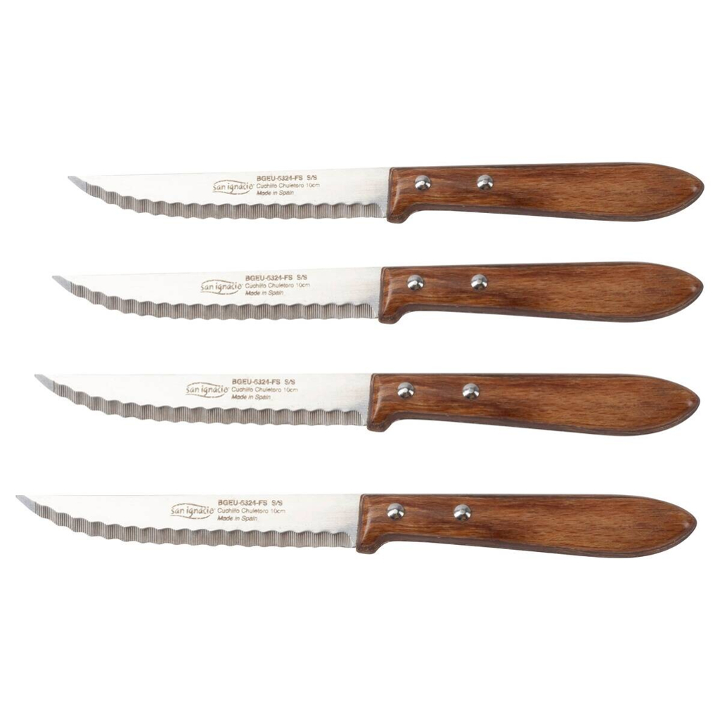 SAN IGNACIO Steakmesser TENO silber Holz 4 tlg.