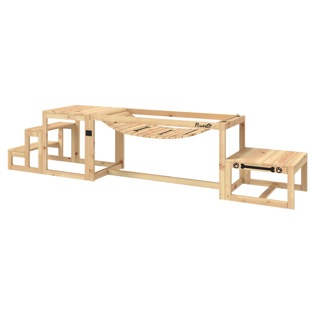 PawHut Hunde Agility Set Holzoptik Holz B/H/L: ca. 50x56x120 cm