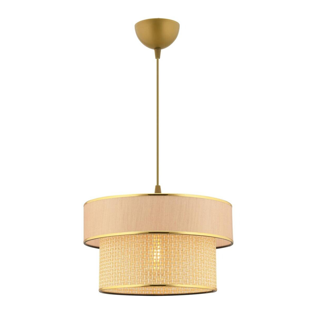 Opviq Pendelleuchte Ero Hazeran beige kamel Baumwolle B/H/T/L/D: ca. 30x65x30x30x30 cm E27 1 Brennstellen