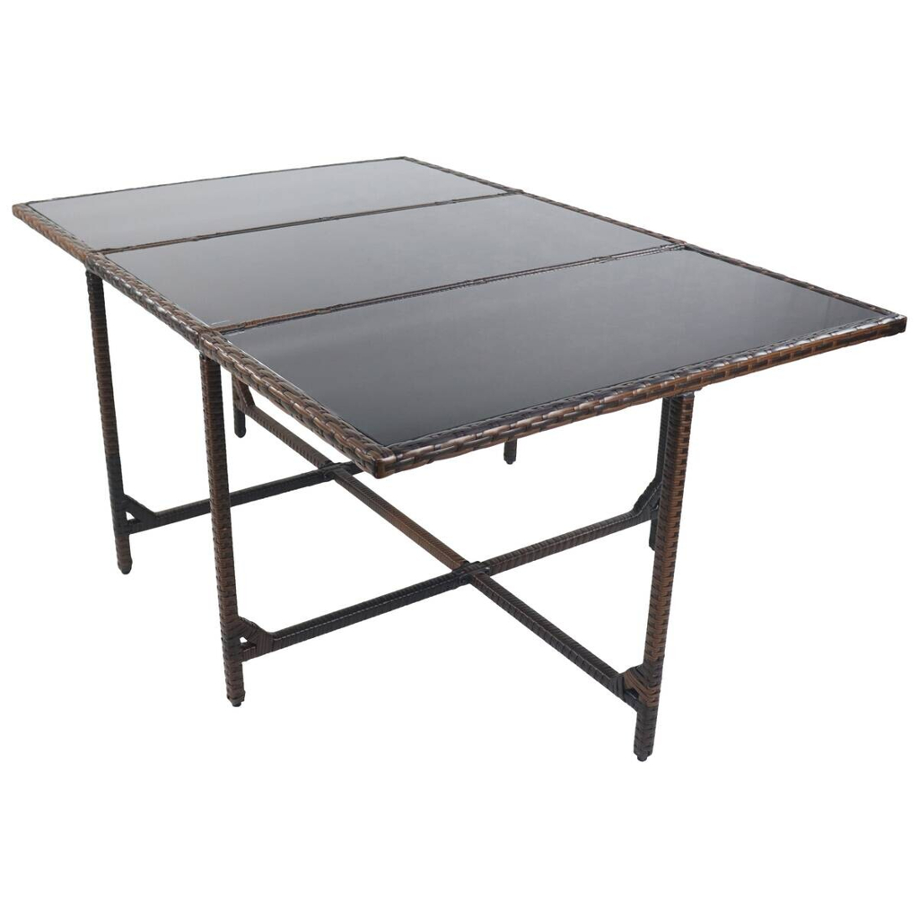 VCM Gartentisch Raloso braun Rattan B/H/L: ca. 170x74x110 cm