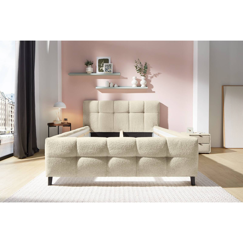 Polsterbettgestell  beige Polyester Liegefläche B/L: ca. 140x200 cm