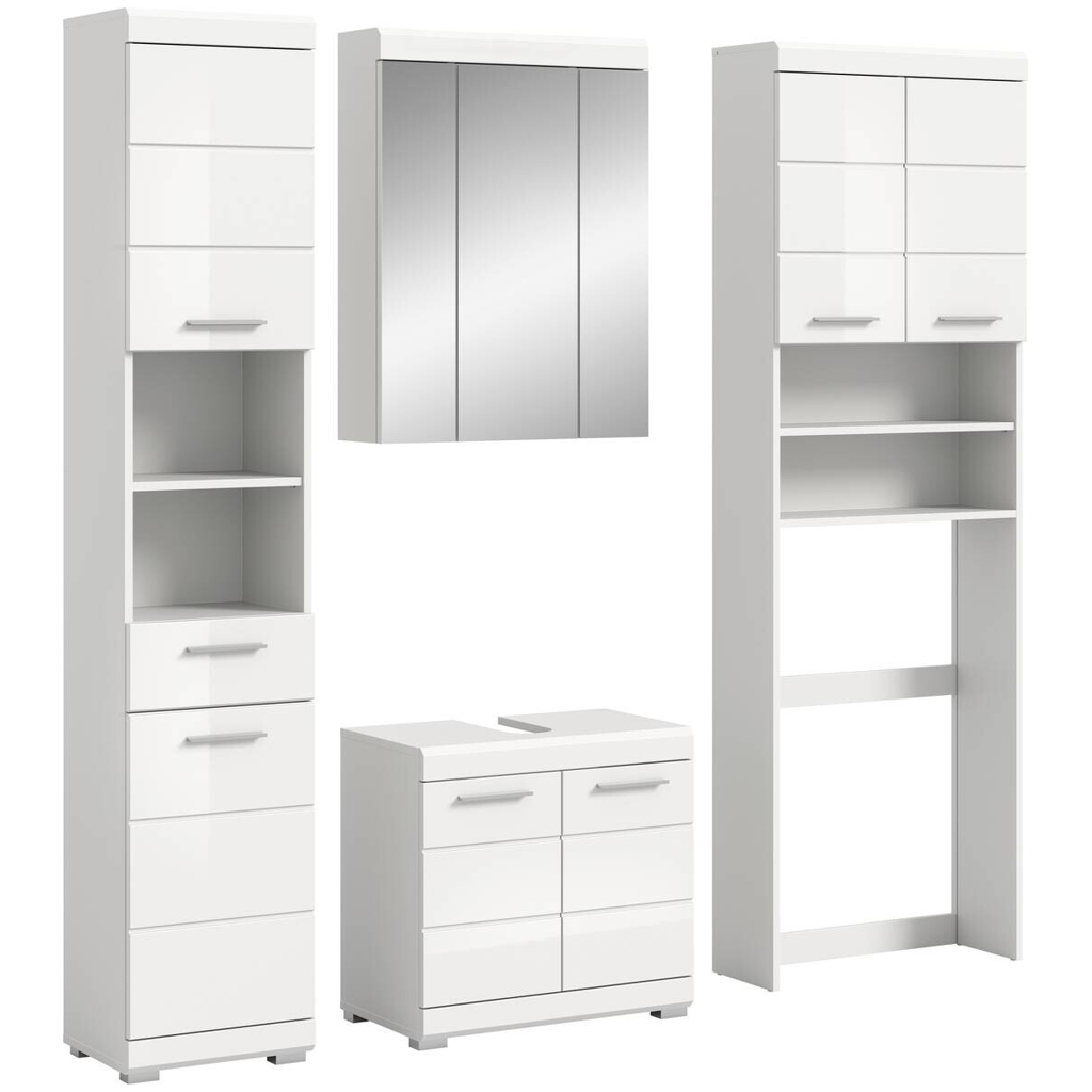Badezimmer-Set Scout weiß weiß Hochglanz B/H/T: ca. 190x191x34 cm