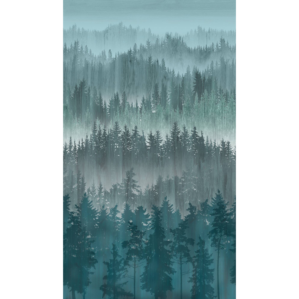 Livingwalls Fototapete Natur grau petrol blau B/L: ca. 280x159 cm