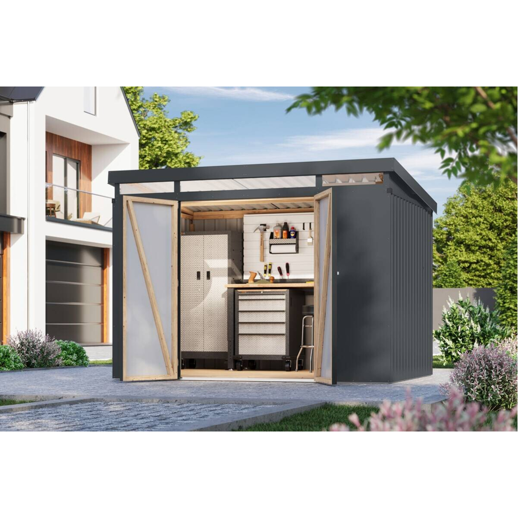 Karibu Gartenhaus Indra 3 anthrazit B/H/T: ca. 289x213x206 cm