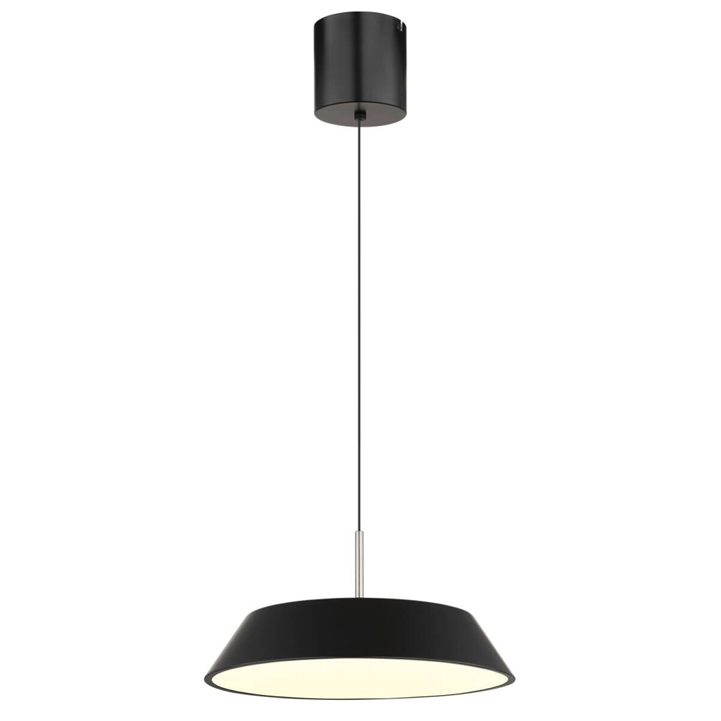 GLOBO LED-Hängeleuchte Opal mattschwarz Metall Kunststoff H/D: ca. 180x40 cm 1 Brennstellen