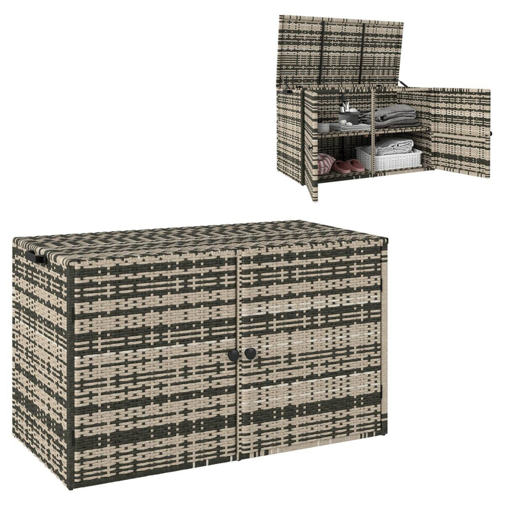 Outsunny Rattan-Auflagenbox grau Polyethylen B/H/L: ca. 57x69x118 cm