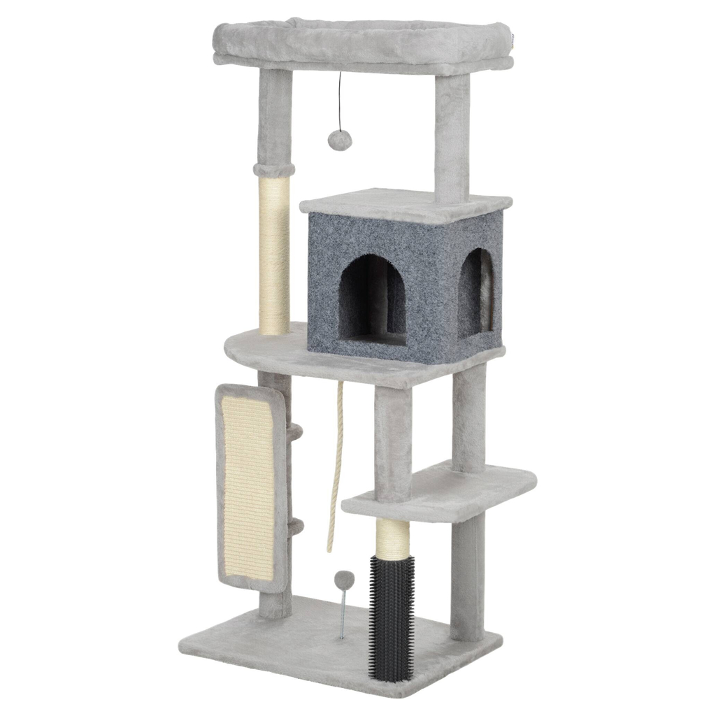 PawHut Kratzbaum hellgrau Spanplatte B/H/L: ca. 44x132x55 cm