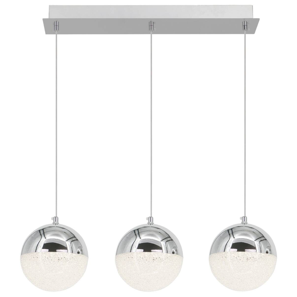 POCOline LED-Pendelleuchte Ginny Chrom Acryl Metall B/H/L: ca. 15x125x58 cm