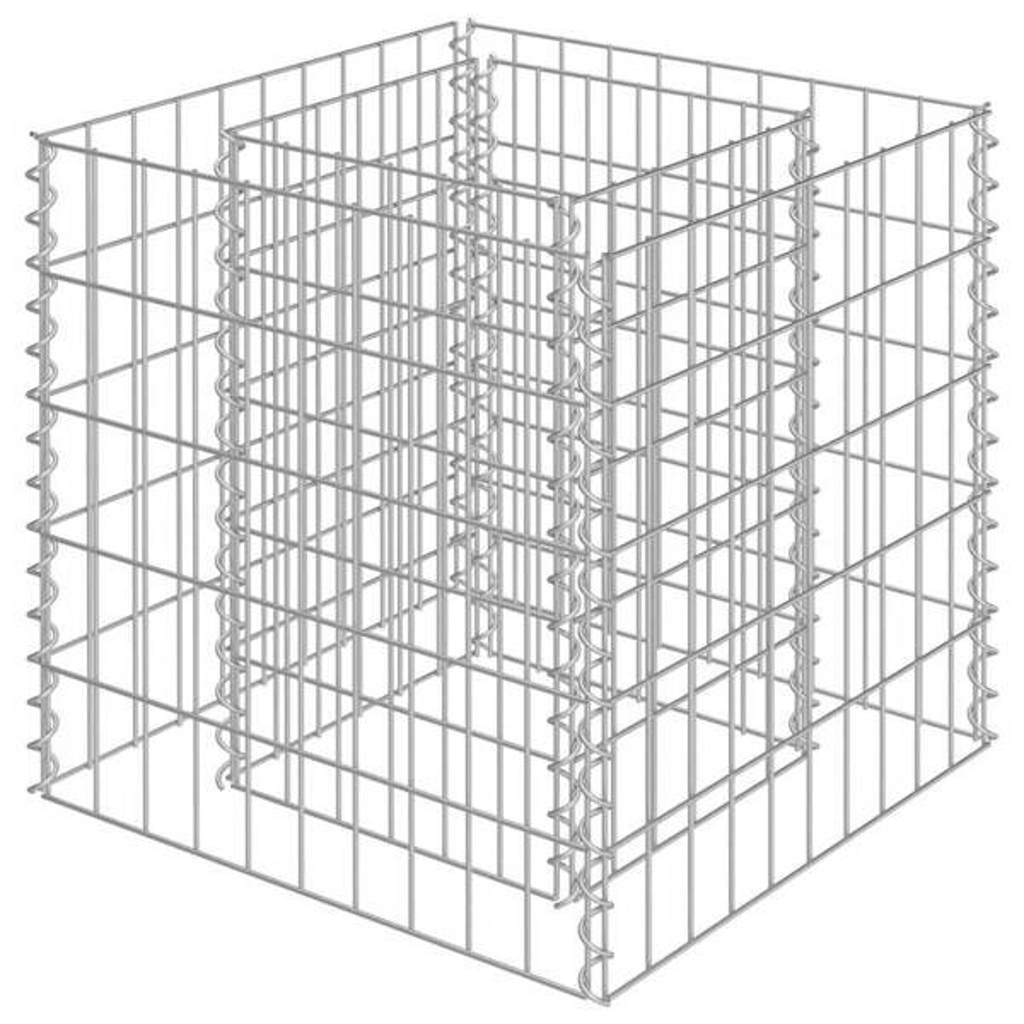 Gabionen-Hochbeet silber Stahl B/H/L: ca. 50x50x50 cm
