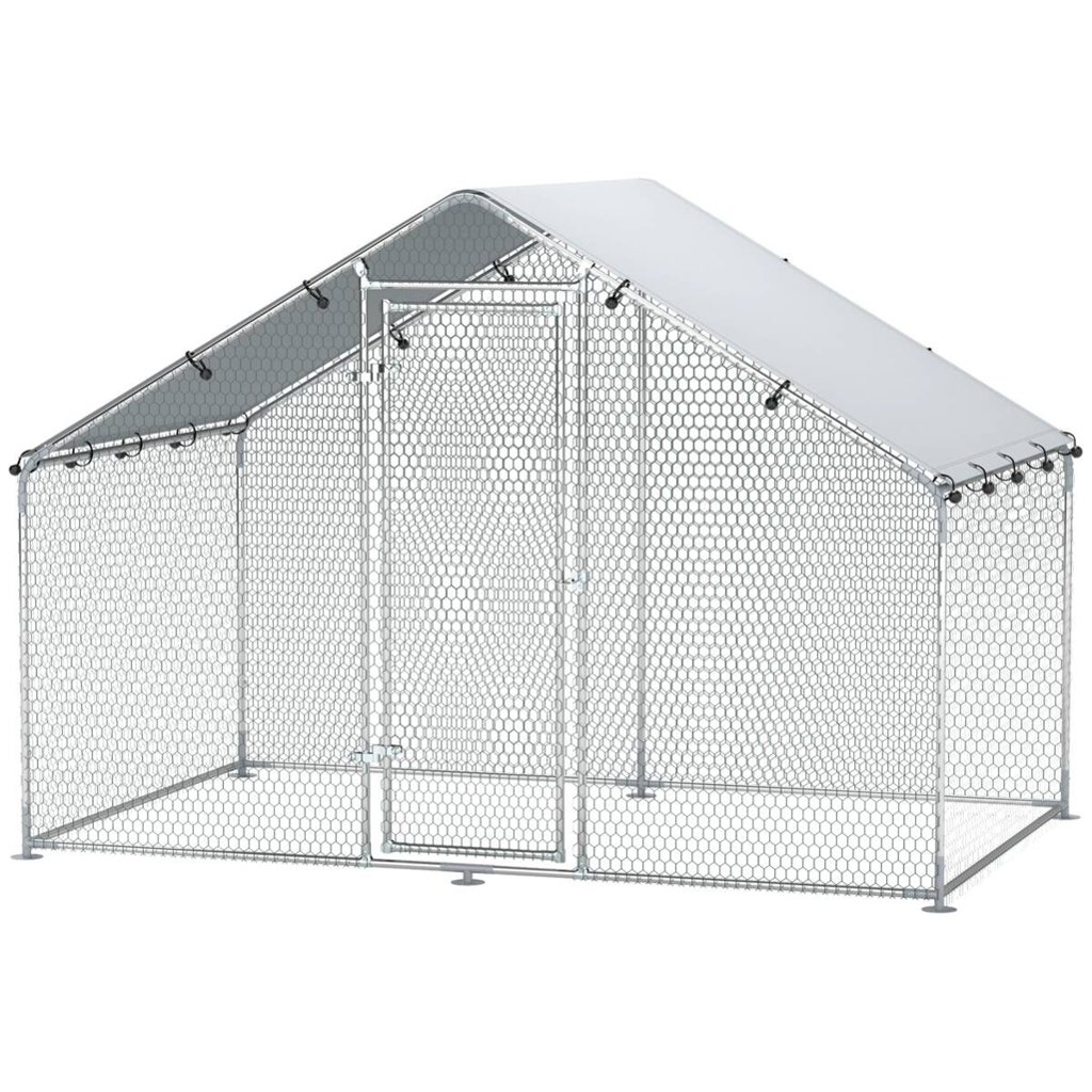PawHut Freilaufgehege silber Stahl B/H/L: ca. 170x190x300 cm