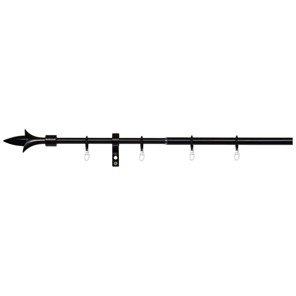 Stilgarnituren Lance schwarz Aluminium ausziehbar von ca. 130 bis 240 cm 1.0 Läufe