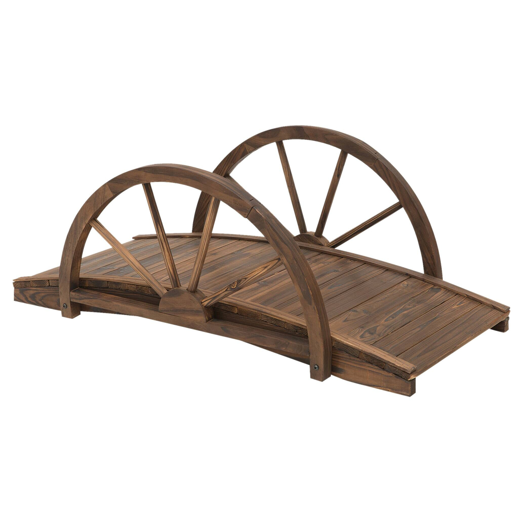 Outsunny Gartenbrücke braun Holz B/H/L: ca. 50x37x100 cm