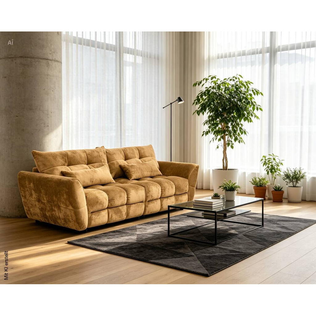 Big Sofa Moma honig Microfaser B/H/T: ca. 250x97x120 cm