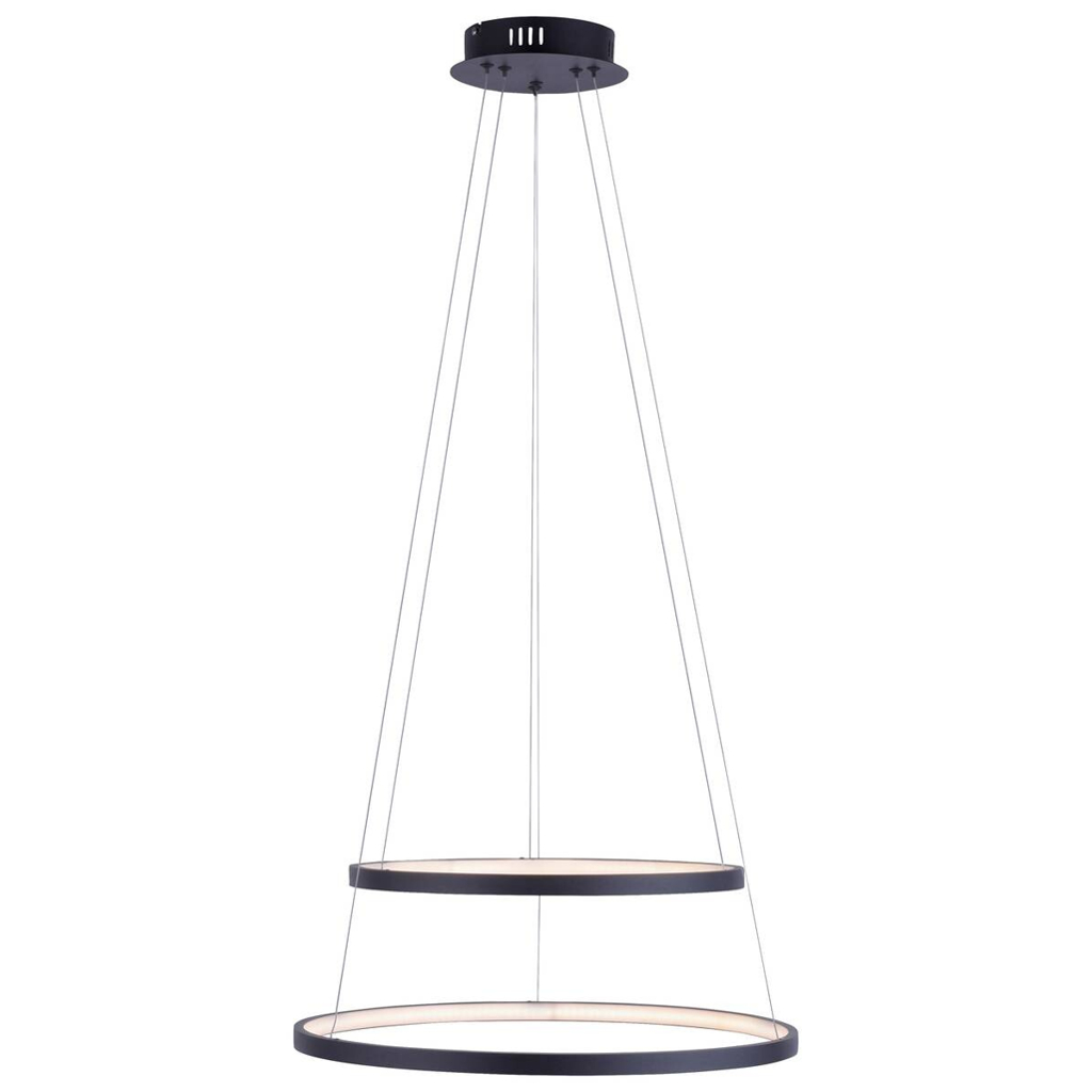 Just Light LED-Pendelleuchte CIRCLE 11525-13 weiß anthrazit Metall Kunststoff H/D: ca. 120x50 cm 2 Brennstellen