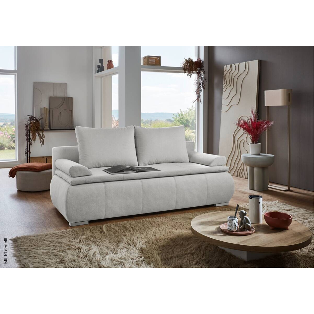 Dauerschlafsofa Lenon natur Microfaser B/H/T: ca. 207x94x90 cm