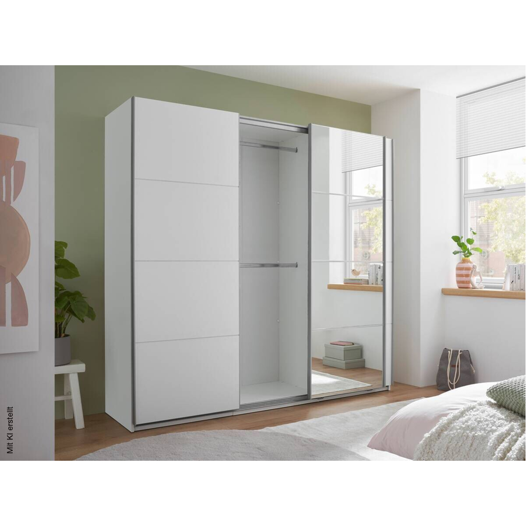 Schwebetürenschrank Carano weiß B/H/T: ca. 215x204x60 cm