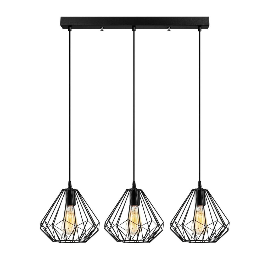 Opviq Pendelleuchte Metall B/H/T/L/D: ca. 73x117x73x73x73 cm E27 3 Brennstellen