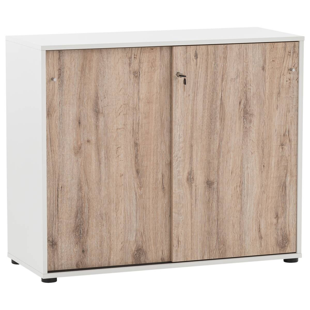 Schiebetürenschrank Serie 400 perlweiß B/H/T: ca. 100,1x83,6x41 cm