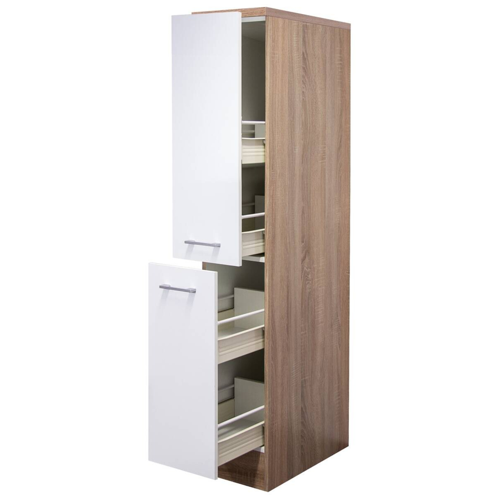 Apothekerschrank Samoa weiß Eiche Nachbildung B/H/T: ca. 30x161x60 cm