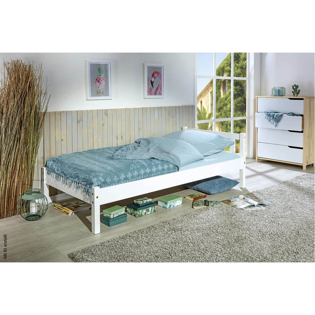 Bett Vilmar weiß Liegefläche B/L: ca. 90x200 cm