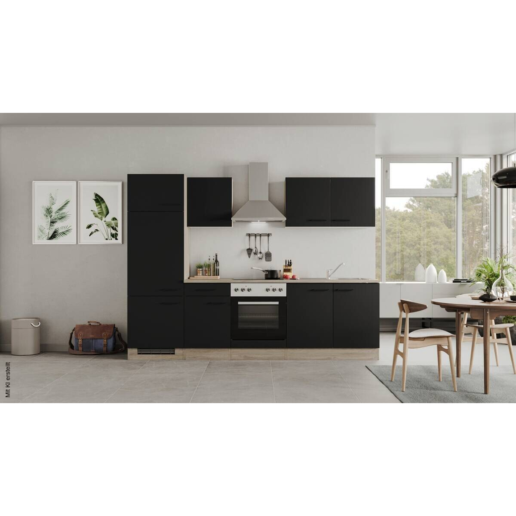 Küchenblock Capri schwarz matt B/H/T: ca. 270x200x60 cm