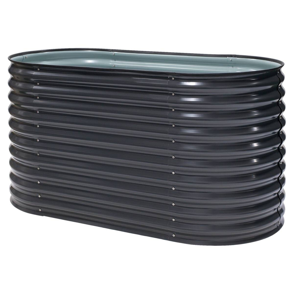 Westmann Hochbeet Oval anthrazit Metall B/H/L: ca. 80x82x160 cm
