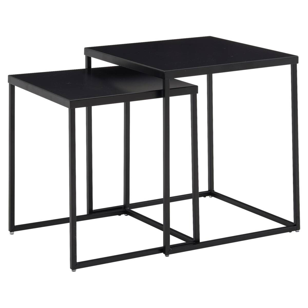 Beistelltisch 2er-Set. schwarz Stahl B/H/T: ca. 40x45x40 cm