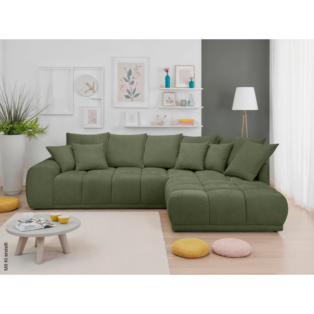Ecksofa grün Microfaser B/H/T: ca. 312x97x229 cm
