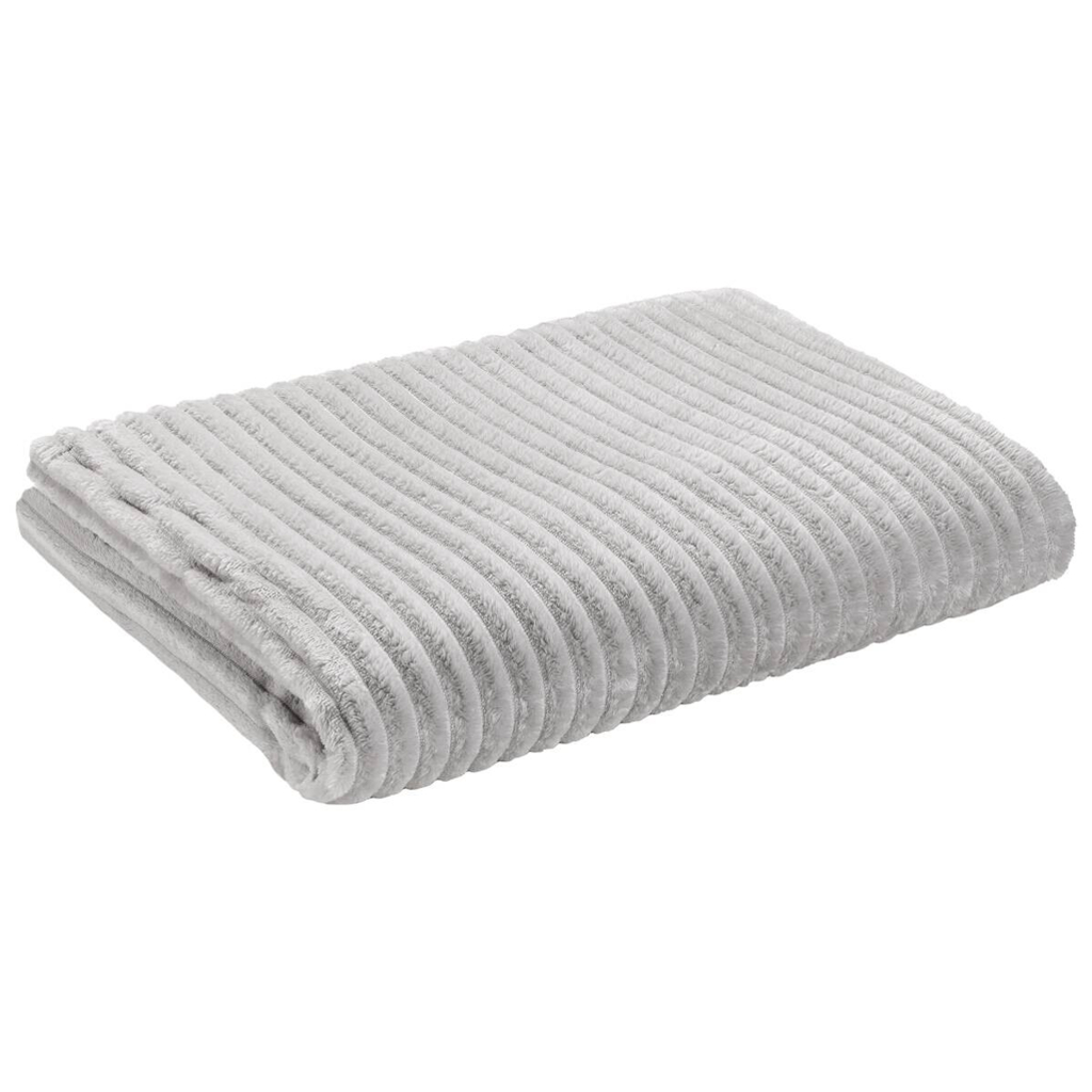 Flanelldecke silber Polyester B/L: ca. 140x180 cm